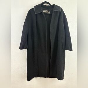 Neiman Marcus Black 3:4 sleeve side pockets black vintage coat size XL